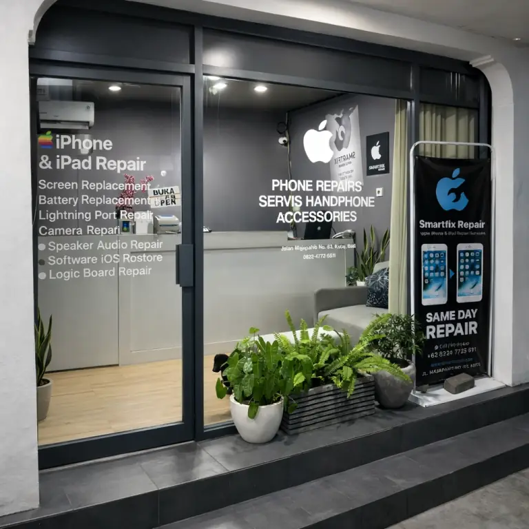 Smartfix Repair technicians providing on-call phone repair service for villas and hotels in Bali